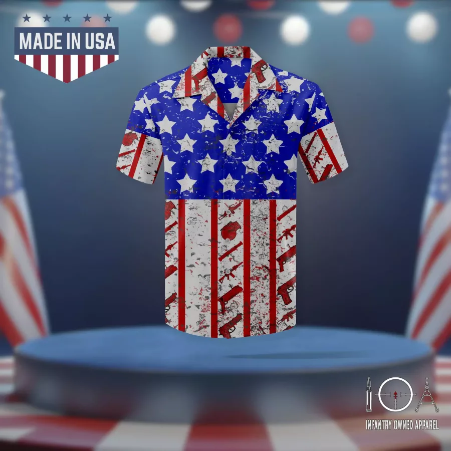 4th of July Weapons Flag Hawaiian Shirt